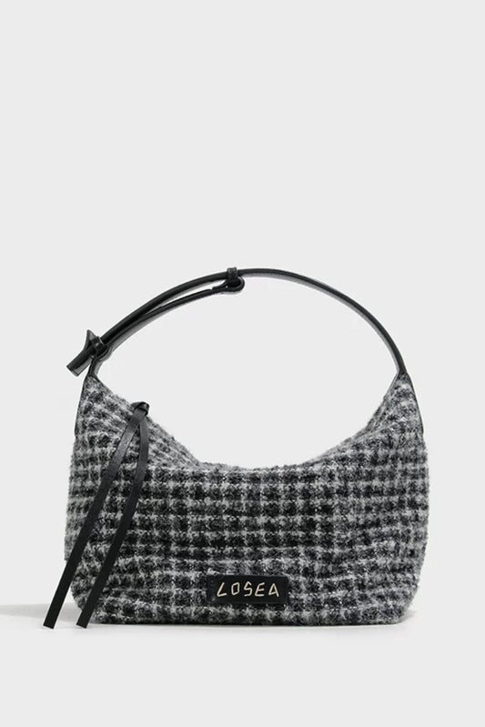 WHISPER PLAID WOOL SHOULDER BAG